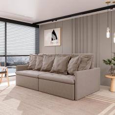 Sofá Retrátil e Reclinável 4 Lugares 260cm Dália CabeCasa MadeiraOrigi