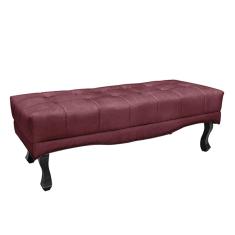 Recamier Decorativo 195cm Loewe Veludo Pés de Madeira Vinho - Gran Belo