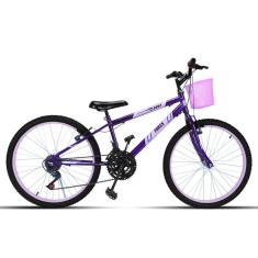 Bicicleta Aro 24 C/cestinha Forss Anny 18 Marchas Turquesa-Feminino