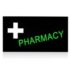 Placa De Led Pharmacy Letreiro Luminoso 44cm x 24cm Farmácia Efeito Neon