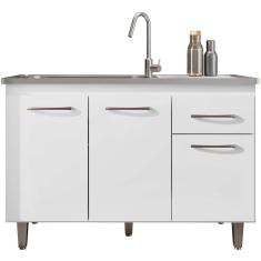 Balcão de Cozinha 120 cm 3 Portas 1 Gaveta s/ Tampo Franca