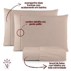 Lençol Solteiro Ponto Palito 02 Peças 400 Fios Hypercal C/ Elástico Pr
