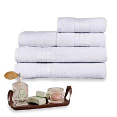 Jogo de Banho Class 5 Peças Toalha de Banho Rosto e Tapete 100% Algodã