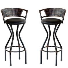 Conjunto 2 Banquetas com Assento Estofado Charme em Ferro - Coage Móve