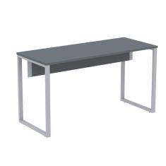 Mesa Escritório P25 Tub Pandin 150 Cm (larg) Tampo Mdp Grafito Pé Aço Tubular Cinza