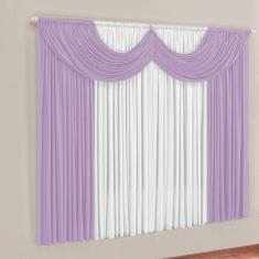 Cortina Montreal 2 Mts Em Malha Janela Sala Quarto Lilás