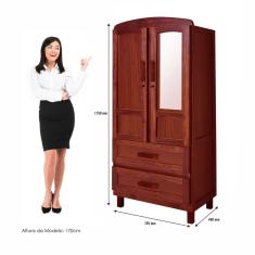 Guarda-roupa Solteiro 2 Portas 2 Gavetas Santana Mel