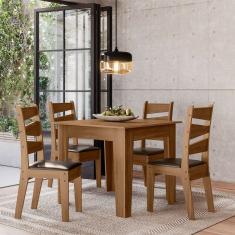 Conjunto Sala de Jantar Italia 0,90 com 4 Cadeiras Cedro 61C
