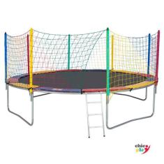 Cama Elástica 4,27m 4 Pés ChicoPlay Lona Preta