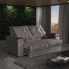 Sofá 2 Lugares 1,80m Retrátil e Reclinável Matteo Bom Pastor, Cinza Ve