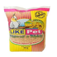 Granulado Higiênico de Madeira Like Pet Pássaros & Répteis 2 kg – 100% Natural, Alta Absorção, Elimina Odores