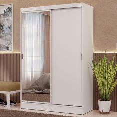 Guarda Roupa Infantil Luke Max 2 Portas de Correr 2 Gavetas com Espelho Branco Madesa