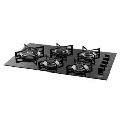 Cooktop a Gás Suggar FG5535VP 5 Bocas Vidro Temperado com Tripla Chama Preto Bivolt