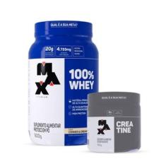 Combo 100% Whey 900g e Creatina 150g Max Titanium Original-Unissex