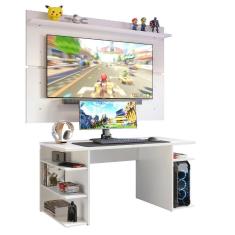 Mesa Gamer Madesa 9409 e Painel para TV até 65 Polegadas - Branco