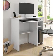 Escrivaninha 1 gaveta 1 nicho Mesa Computador Elite cor Branco - Comprar Moveis Em Casa