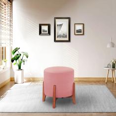 Banqueta Puff Thor Luxo Madeira Maciça