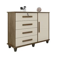 Cômoda com Chave Gaveta Grécia Freijó com Off White - RV Móveis