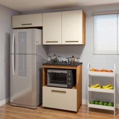 Cozinha Completa 4 Portas Paraty Mais Funcional Marrom/Off White