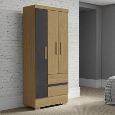 Guarda-Roupa Solteiro 3 Portas 2 Gavetas com Pés Coimbra Aramóveis
