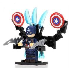 Boneco Bloco De Montar Super Capitão América Edição Especial