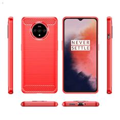 Capa para OnePlus 7T, tecnologia de absorção de choque TPU com moldura elevada protetora para OnePlus 7T (vermelha)