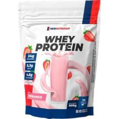 Whey Protein Concentrado 900g- New Nutrition, Morango