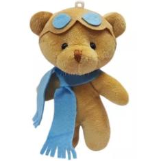Mini Urso Aviador de Pelúcia 12cm em Pé - Jogo de 05pçs - PELUCIAS&CIA