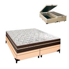 Cama Box Queen Bege Baú Berlim Molas Superlastic Probel