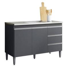 Balcão de Pia Andréia 120 cm Cinza Fosco - AJL - AJL Móveis