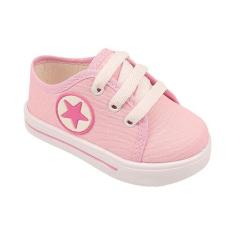 Tenis Sapatinho de Sola  Bebe Com cadarço Estrela - HB Moda Kids e Adu