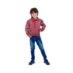 Fantasia Camisa De Festa Junina Infantil Vermelha C/ Lenço - Global Fa