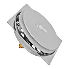 Ralo Click Inteligente Banheiro Aço Inox Pop Up Clic 10x10 - Dazie Met