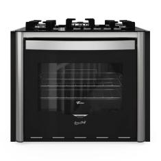 Fogão de Embutir 5 Bocas a Gás Fischer Gran Cheff com Mesa de Vidro e Grill Elétrico Preto 127V