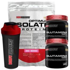 Kit Optimum Isolate Whey Protein 900G + 2X Glutamina 300G - Bodybuilde
