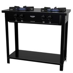 Fogão Industrial 2 Bocas Dako Com Chama Dupla E Pés Preto