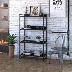 Estante Multiuso 4 Prateleiras 146x80cm Estilo Industrial - Compace De