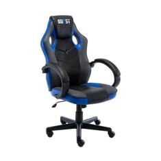 Cadeira Gamer Giratória Regulavel Quest Preto/Azul - Fratini Móveis