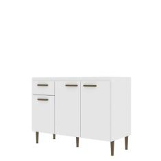 Balcão para Cozinha 3 Portas e 1 Gaveta 120 cm Branco - Decibal