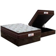 Conjunto Box Baú Casal: Colchão Molas Probel MasterPocket Ensacadas Pr
