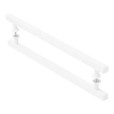 Puxador De Porta Quadrado Branco 40cm
