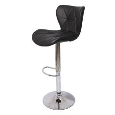 Banqueta Alta Estofada Com Encosto Alto Confortável Preta