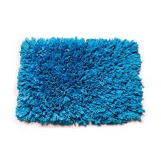 Tapete De Quarto Banheiro Corredor Retangular Vizapi Satara Vz1130 70X120Cm Azul Turquesa