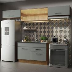 Cozinha Compacta Madesa Agata 280001 Com Armário E Balcão - Rustic/Cin