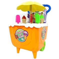 Brinquedo Faz De Conta Carrinho De Sorvete Laranja Tilin