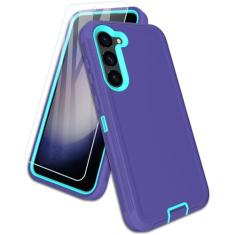 Aliruke Capa para Samsung Galaxy S23-FE, com protetor de tela, capa à prova de poeira, capa de borracha de silicone de corpo inteiro, capa de telefone à prova de quedas de grau militar para S23 FE 5G,