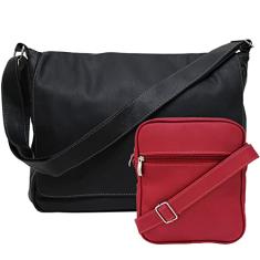 Kit Bolsa Pasta Carteiro Masculina Tiracolo E Shoulder Bag