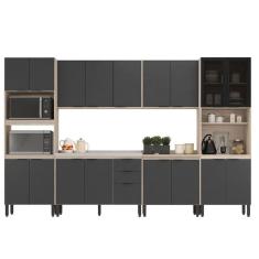 Cozinha Modulada Firenze FMT006 Avena Touch Grafito - Demóbile