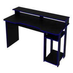 Mesa Gamer Ideal para 2 Monitores Preto/Azul Me4153 - Tecno Mobili, Pr
