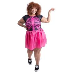 Fantasia Body de Carnaval Plus Size Feminina Adulto Com Saia Tutu - Fa